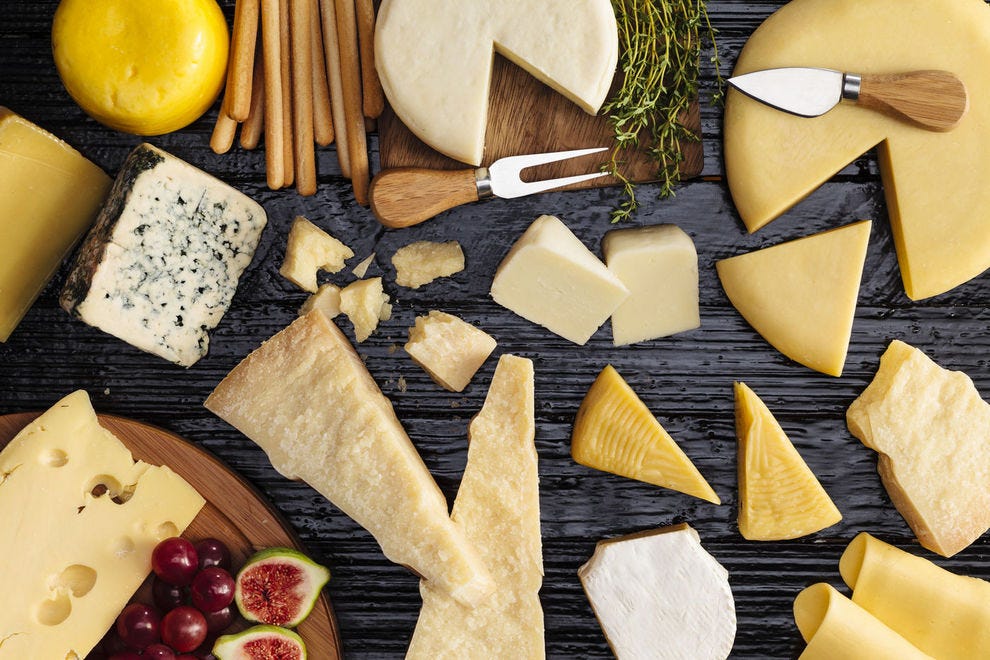 Cheese in any variety, purchased by the pound