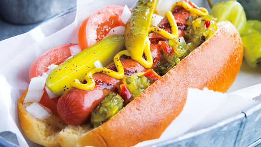 Hot Dog, 3.2 oz. wiener + bun + condiments