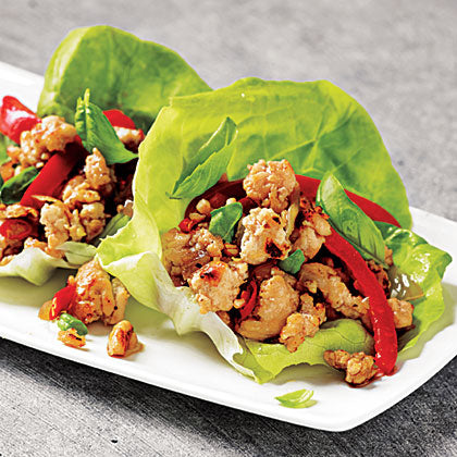 Spicy Thai Chicken Lettuce Wrap Dinner plate,
